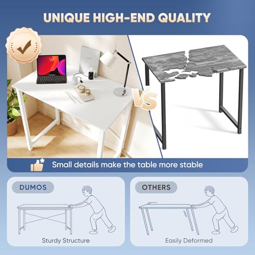 DUMOS 32 Inch Small Computer Desk, Gaming Desks for Home Office Bedroom - color: Modern White, size: 32 Inch