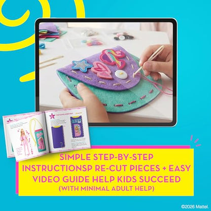 Barbie® Sew Your Own Minibag Kit for Kids Ages 6-12 - 6 Felt Bag Projects