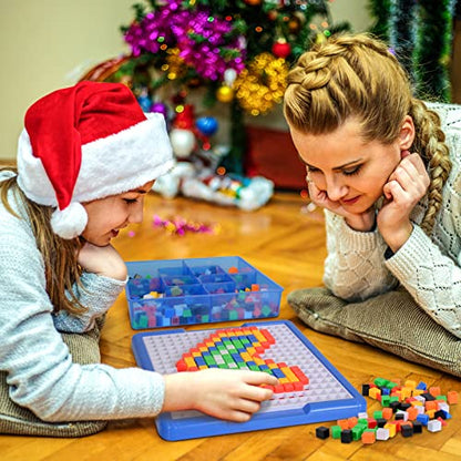 ZOZOPLAY Large Cube Mosaic Puzzle, 490-Piece STEM Learning Building Blocks