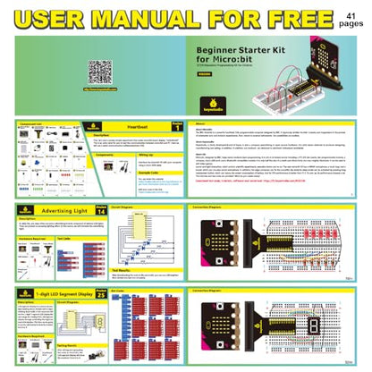 KEYESTUDIO Microbit Basic Starter Kit for BBC Micro:bit V2 Accessories STEM Kit Coding for Beginners (Micro:bit V2.21 Included)