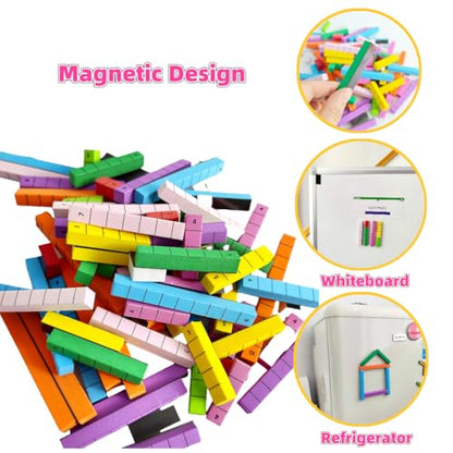 Magnetic Math Number Rods Counting Blocks and Practice Folder Set
