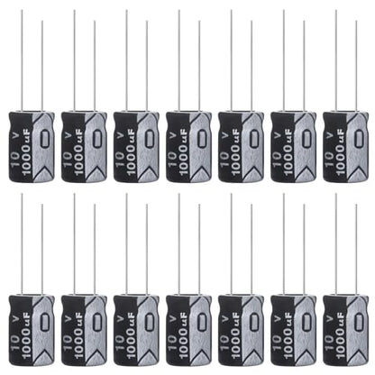 1000uF 10V 8x12mm Electrolytic Capacitor 1000 UF MFD 10 Volt 0.32x0.47in Aluminum Capacitors (Pack of 15) - style: 1000uF 10V 8x12MM