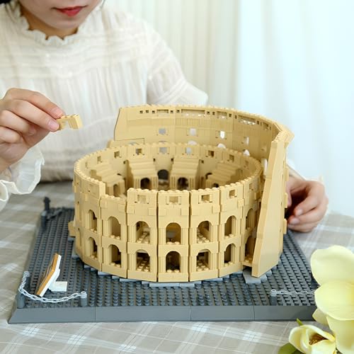 CAXIMSY Roman Colosseum Architecture Model Building Block Sets The Office Landmarks Skyline Set Toys Collection for Adults Kids 1756 Pieces - color: Rome Colosseumarchitecture