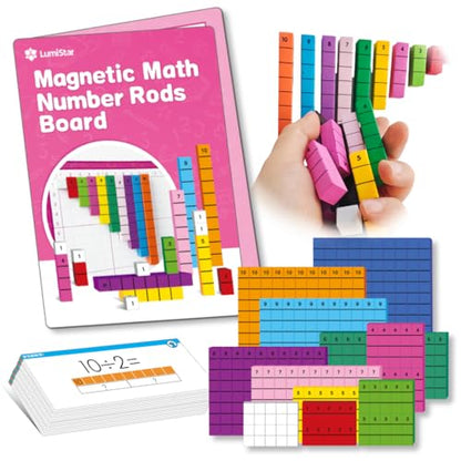 Magnetic Math Number Rods Counting Blocks and Practice Folder Set