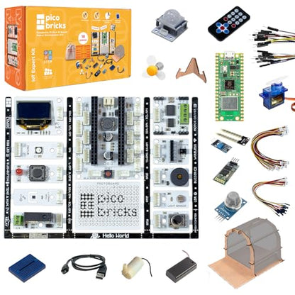 Picobricks Raspberry Pi Pico W Starter Kit with 12 Detachable Sensors and Extensive Learning Guide, Raspberry Pi Kit, Raspberry Pi Starter Kit, DIY Coding Kit - size: IoT Expert Kit