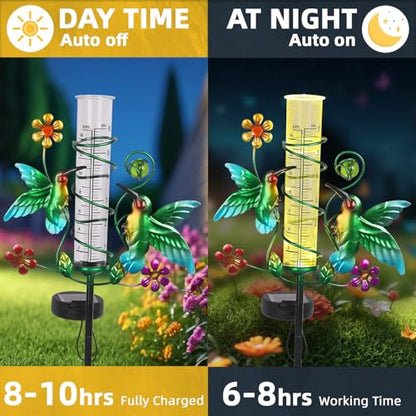 Hummingbird Rain Gauge Outdoor for Measuring Precipitation - color: Hummingbird