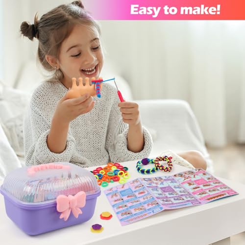 IQBOX Bracelet Making Kit Arts and Crafts for Kids Ages 8-12 - color: purple-bracelet making kit