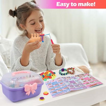 IQBOX Bracelet Making Kit Arts and Crafts for Kids Ages 8-12 - color: purple-bracelet making kit