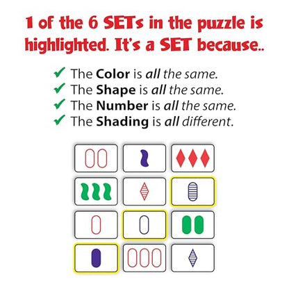 SET Enterprises SET - The Family Card Game of Visual Perception - Race to Find The Matches, For Ages 8+,81 Cards, Rules included
