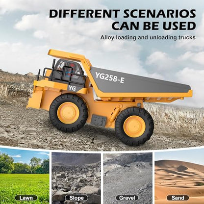 Remote Control Dump Truck RC 1/20 Fully FunctionalEngineering Vehicle, 9 Channel Dump Truck Toy 2.4Ghz with Lights andSounds, for Kids Aged - color: Dump Truck*1