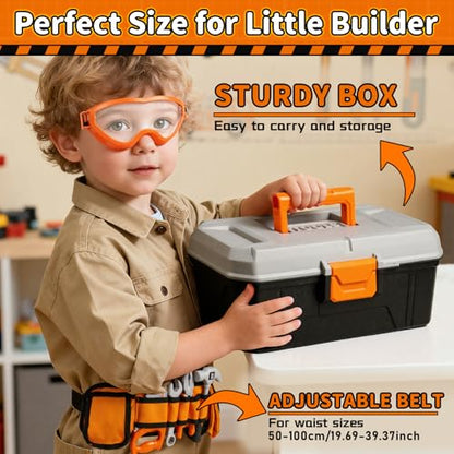 KidBloom Kids Tool Set, 50 Pcs Construction Toys, Toys for 3 Year Old Boys - color: Black