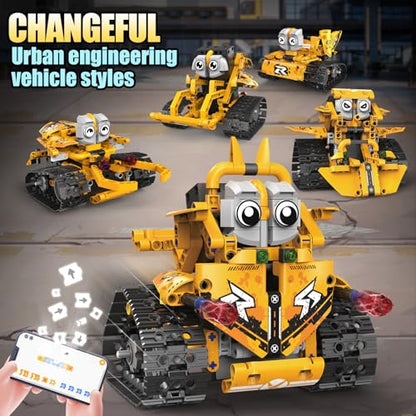 STEM Robot Building Kit for Kids Ages 8-16, 5 in 1 Robot Toys with APP & Remote Control, 269 PCS Programmable Engineering Building Blocks Birthday Gifts for Boys Girls Age 6 7 8 9 10 11 12+ - style: 11