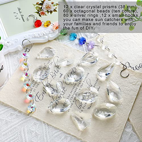 164pcs Sun Catchers Making Kit for Adults, Clear Hanging Prism Sun Catcher - color: 12 Pcs,clear