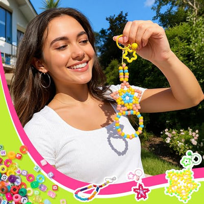 Simetufy 3600Pcs Pony Beads 24 Colors 6x9mm Kandi Beads for Bracelets Craft - color: 24 Colors - 3600 Pcs