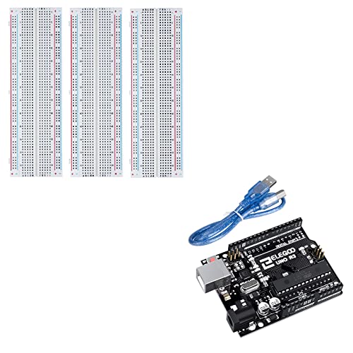 ELEGOO 3pcs Breadboard 830 Point & ELEGOO UNO R3 Board ATmega328P