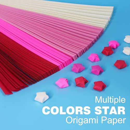 FoDau770 Solid Color Star Paper Strips - 1080 Sheet, Red Series - color: Solid Red Series