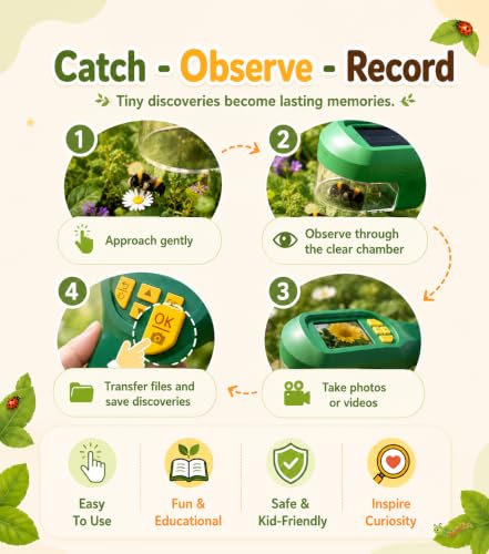 Bug Catcher for Kids with Camera & Auto-Focus