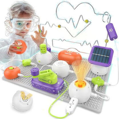 Science Kits for Kids - STEM Kits for Kids, Electronics Exploration Kit, Over 150 Projects, 14 Circuit Parts, STEM Educational Toy Gifts for Kid Boys Girls Ages 3 4 5 6 7 8 9 10 11 12 - style: 150+ Projects