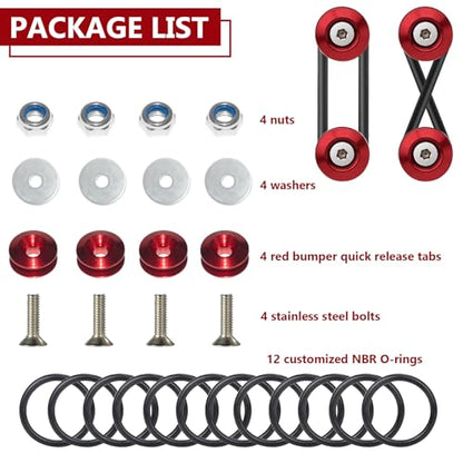 BFXM Universal Bumper Clips, Front Rear Bumper Quick Release Kit - color: Red, size: 2set