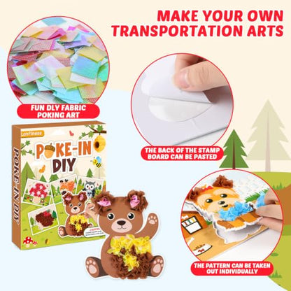 Lonfliness 8Pcs Forest Animal Poke in Craft Kits for Kids Mess Free DIY Art - style: Forest