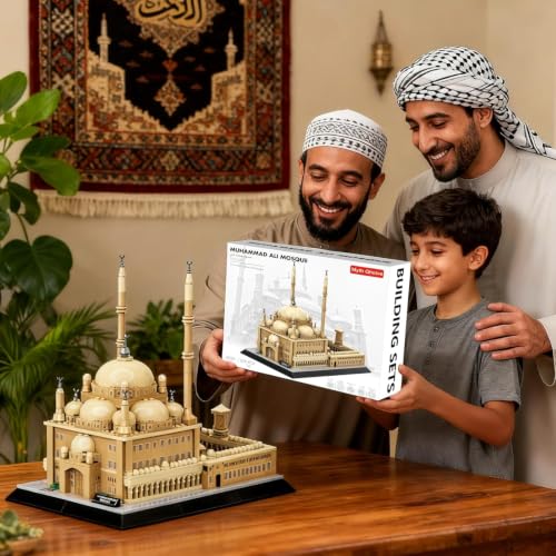 Egypt Mohammed Ali Mosque Building Blocks, Cairo Landmark Architecture Model for Adults and Kids Creative Construction Set for Collectors & History Lovers - style: Mohammed Ali Mosque
