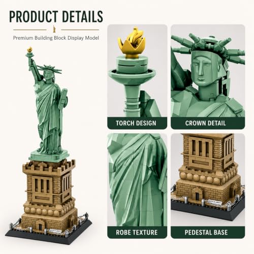 CAXIMSY Statue of Liberty Building Block Set NYC Landmark for Adults - color: Statue of Liberty