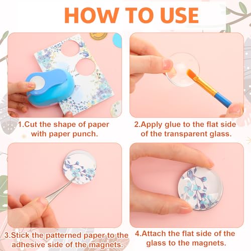 Honeydak 121 Pcs DIY Fridge Magnets Making Kit, Round - color: Round