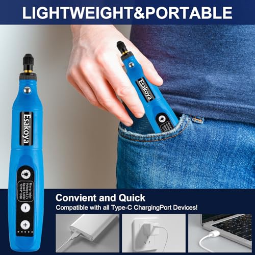 75pcs Cordless Rotary Tool Kit, 5-Speed Rotary Tool for DIY Crafts
