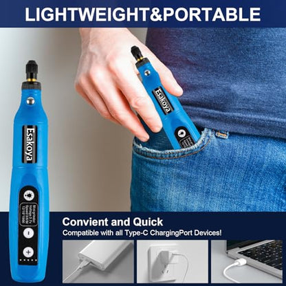 75pcs Cordless Rotary Tool Kit, 5-Speed Rotary Tool for DIY Crafts