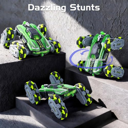 NEXBOX 8WD Remote Control Car Toys for Kids, Gesture Sensing RC Stunt Truck - color: Green
