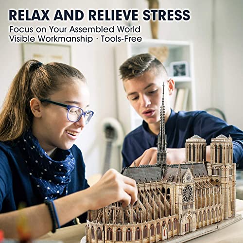 CubicFun Notre Dame de Paris 3D Puzzle with Opening Wall, 293 Pieces - style: France︱Notre Dame de Paris