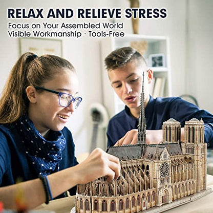 CubicFun Notre Dame de Paris 3D Puzzle with Opening Wall, 293 Pieces - style: France︱Notre Dame de Paris