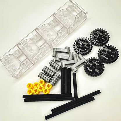 6 Set of Technic Trans-Clear GEARBOX ASSEMBLY Kits Compatible with legoes Technic Trans-Clear Wormbox gear motor REDUCER block Mindstorms robotics ev3 NXT transparent robot power functions 6588 - color: Transparent 6pcs