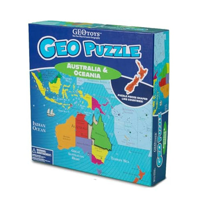 GeoPuzzle Australia & Oceania Jigsaw Puzzles,50 Pc Puzzle for Kids Ages 6+ - color: 1 Set-australia & Oceania