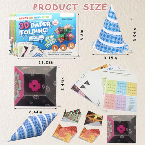 STEM Educational 3D Paper Folding Math Puzzles Set - M?bius Strip & Face-Changing Hexagon - color: Blue