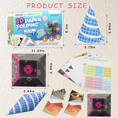 STEM Educational 3D Paper Folding Math Puzzles Set - M?bius Strip & Face-Changing Hexagon - color: Blue