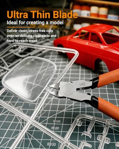 U02 Ultra-thin Single Edge Model Nippers 4.9in Plastic Sprue Cutter - color: Orange