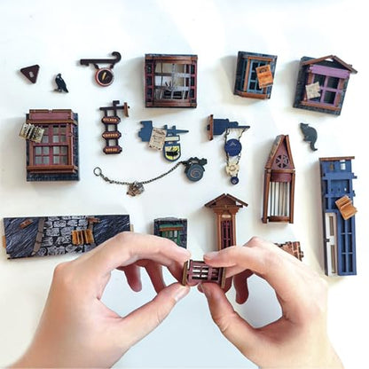 Book Nook Magic Night Alley DIY Miniature House Kit for Adults - color: Sq-16