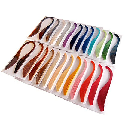 ODETOJOY White Quilling Paper Strips for Crafts Paper Quilling 3mm/5mm/7mm/10mm Set-120pcs, 54cm - size: 1.5/3/5/7/10mm set