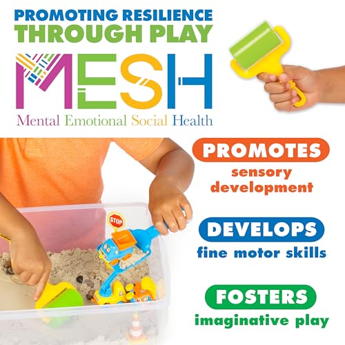 Creativity for Kids Sensory Bin: Construction Zone Playset - Preschool Learning Activities, Excavator Toys for Boys Ages 3-5+, Outdoor Toys and Gifts for Kids - style: Construction Zone