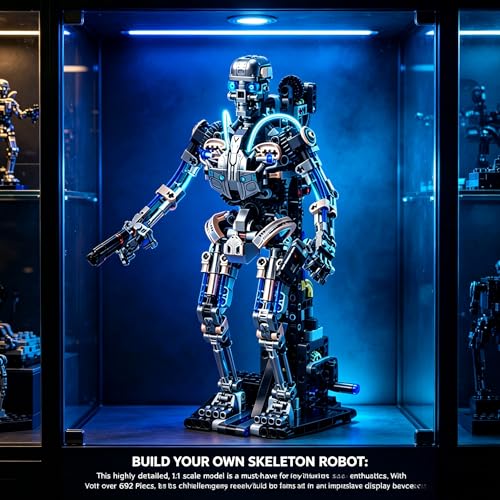 Mechanical Skeleton Robot Building Blocks Set, 3D Robotic Model Kit - color: Skeleton