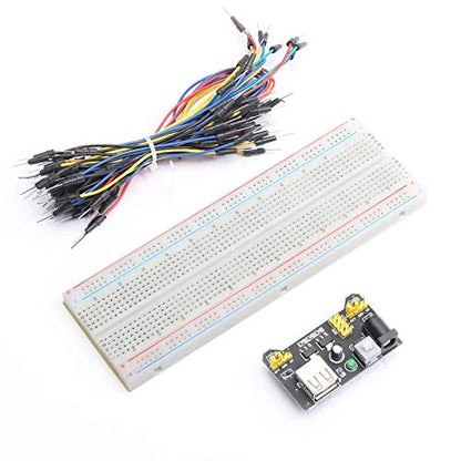 DEVMO 400/830 MB102 Point Breadboard 1660 Power Supply Module Tie Points Solderless Jumper Cables Jump Wire Compatible with Ar-duino