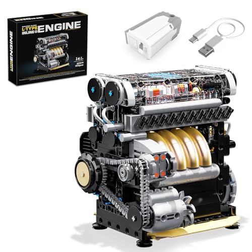 L4 Engine Building Sets for Adults, MOC Inline 4-Cylinder Mini Car Motor Model Kit that Runs, DIY STEM Toy Gift for Teens 14+ (853 PCS) - style: YC614