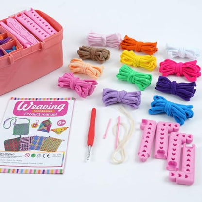 QPOU Weaving Loom Kit for Girls - Creative Toy Gift for Kids Ages 6-8 8-12, DIY Craft Kit to Make Potholders and Bracelets, Arts and Crafts Knitting Set for Beginners