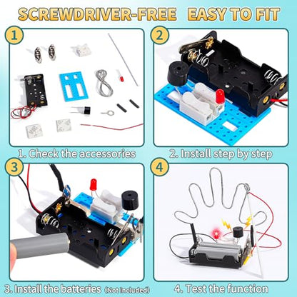 STEM Toy Science Kits, 8 Set Electric Circuit Boy Crafts for Kids Age 8-12
