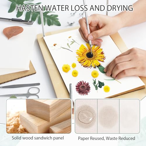 Large Flower Press Kit - 11.8" x 8.3" 10 Layers Wooden Flower Pressing Kit