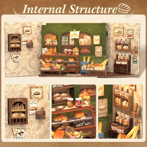 CUTEBEE Book Nook, DIY Miniature House Kit, Bakery Dessert Shop Booknook - color: Mrs.hunt Bakery