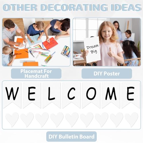 Qyeahkj White Bulletin Board Paper Roll White Bulletin Board Background Paper Fade Resistant Classroom Decoration Poster Art Craft Home Wall Education Decoration Supplies 17.7in x 20ft - style: White