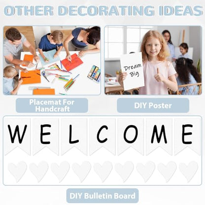 Qyeahkj White Bulletin Board Paper Roll White Bulletin Board Background Paper Fade Resistant Classroom Decoration Poster Art Craft Home Wall Education Decoration Supplies 17.7in x 20ft - style: White