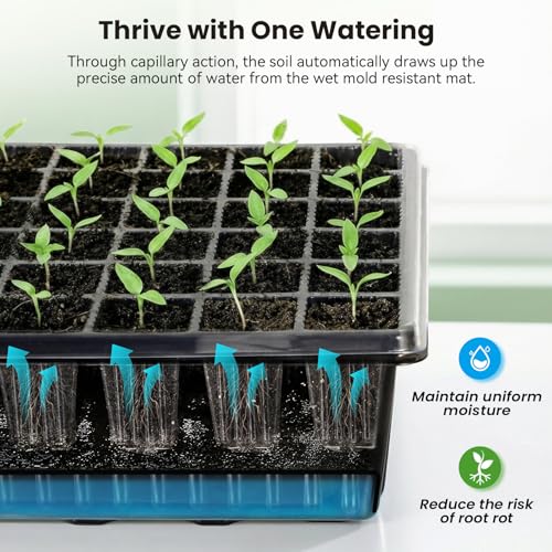 BAOSHISHAN Seed Starter Tray with Grow Light - 60 Cells Self-Watering